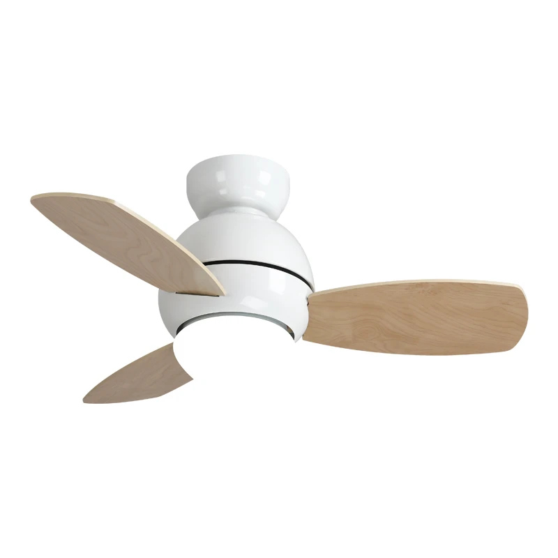 Factory wholesale Household High quantity Three colors change light 3 Blades Remote control wooden Ceiling fan with led light