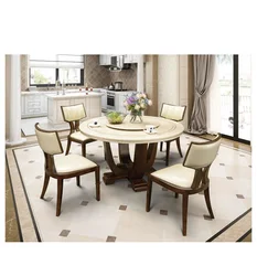Round table and chair, round marble dining table set