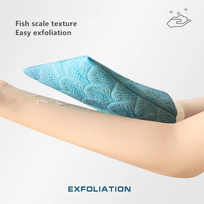 Wholesale Hot Selling Double-sided Use Mermaid Scale Embroidery Bath Mitts Viscose Shower Glove