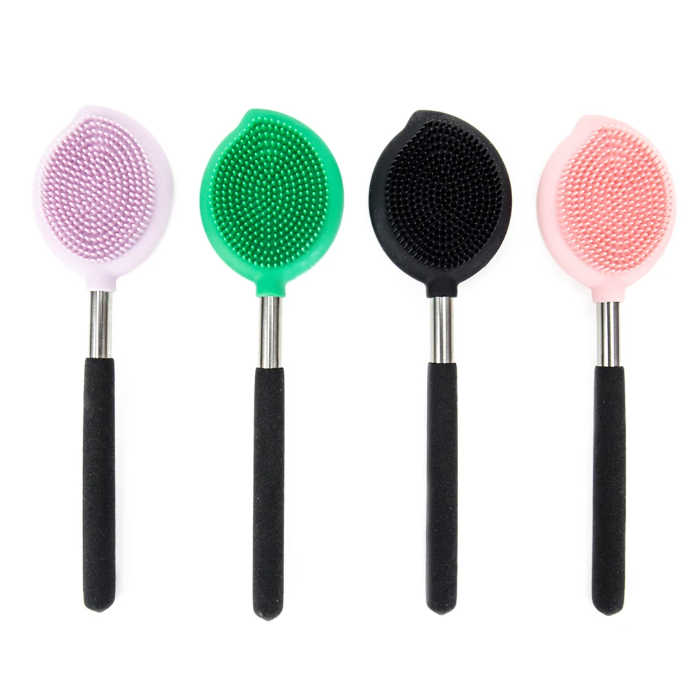 Dual Sided Silicone Head Extendable Back Scratcher Scratching Back scratcher Massager Face Nose Cleansing for Kids Brushes