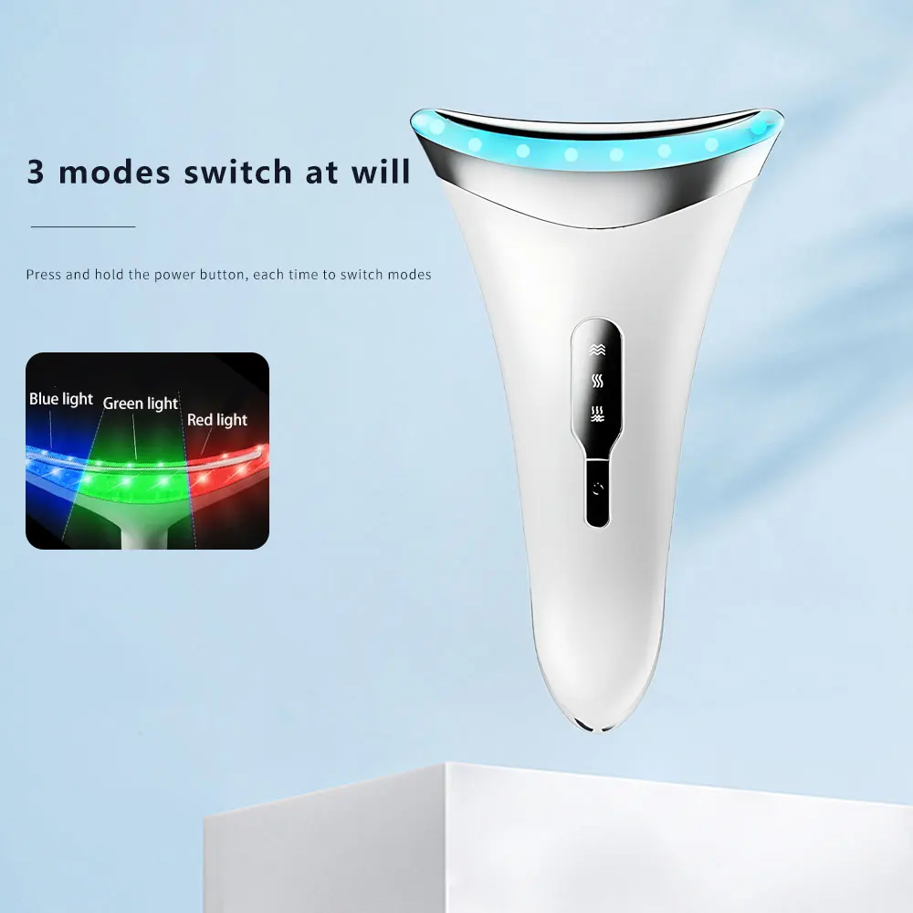 Beauty Facial Led Light Therapy Massager Lymphatic Drainage Microcurrent Neck Tightening Face Sculpting Device For Double Chin