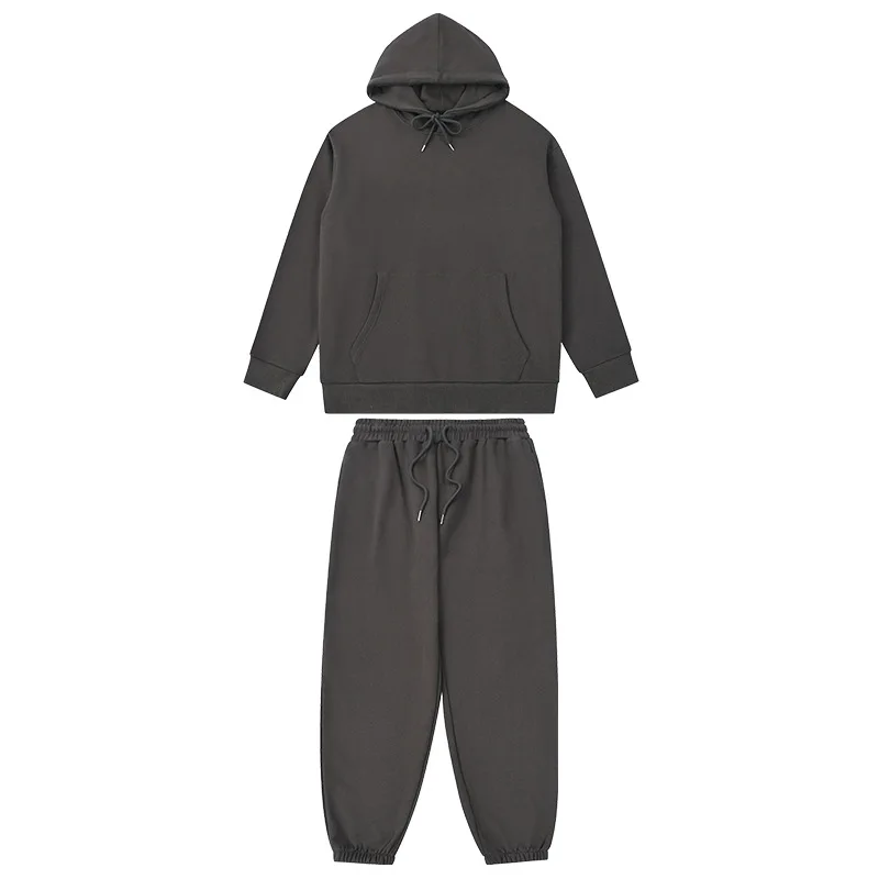 MSET5015 High Quality Low OEM MOQ 350g Unisex Solid Color Jogger Set Sweatpants and Hoodie Set Training&Jogging Wear