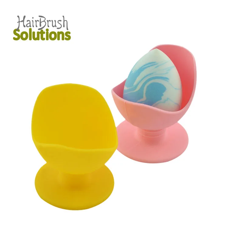 Private Label Logo OEM Silicone Sponge Holder Makeup Sponge Drying Holder Rack Beauty Makeup Blender Case Stand Container