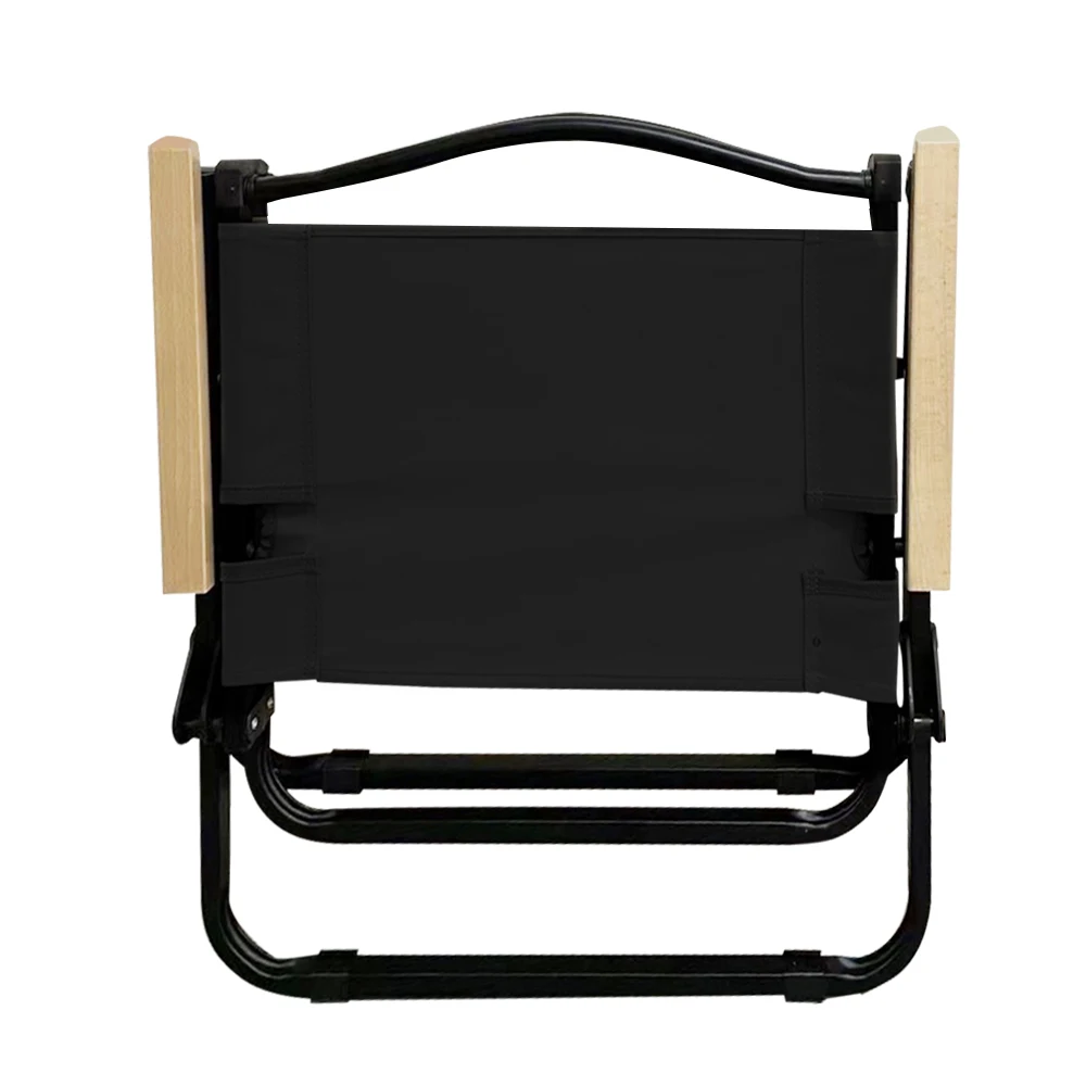 Outdoor Lightweight Steel Frame Portable Mini Folding Wood Fishing Beach Camping Chair With Armrest