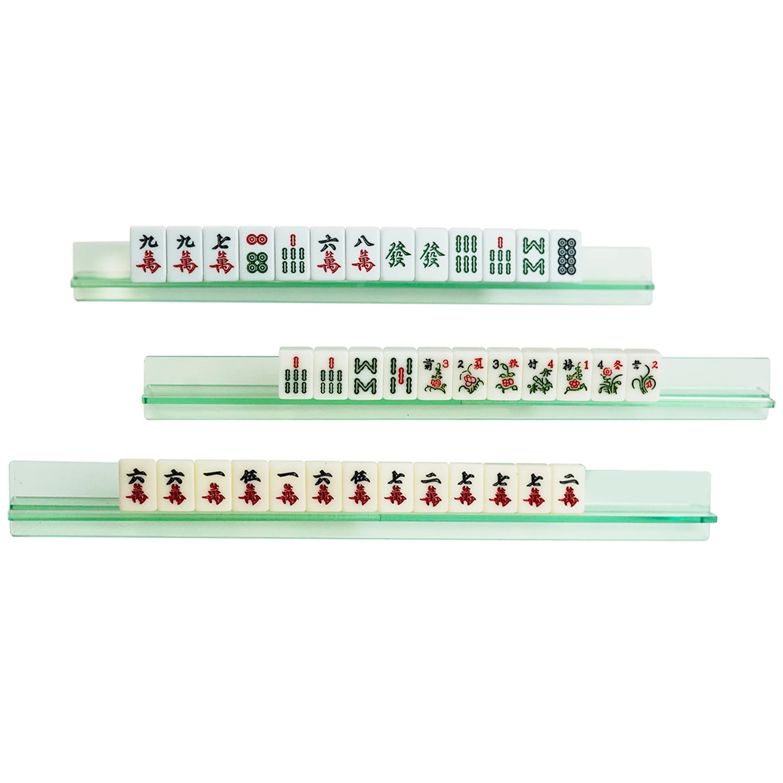 Modern Mahjong Racks with Built-in Pushers - Clear