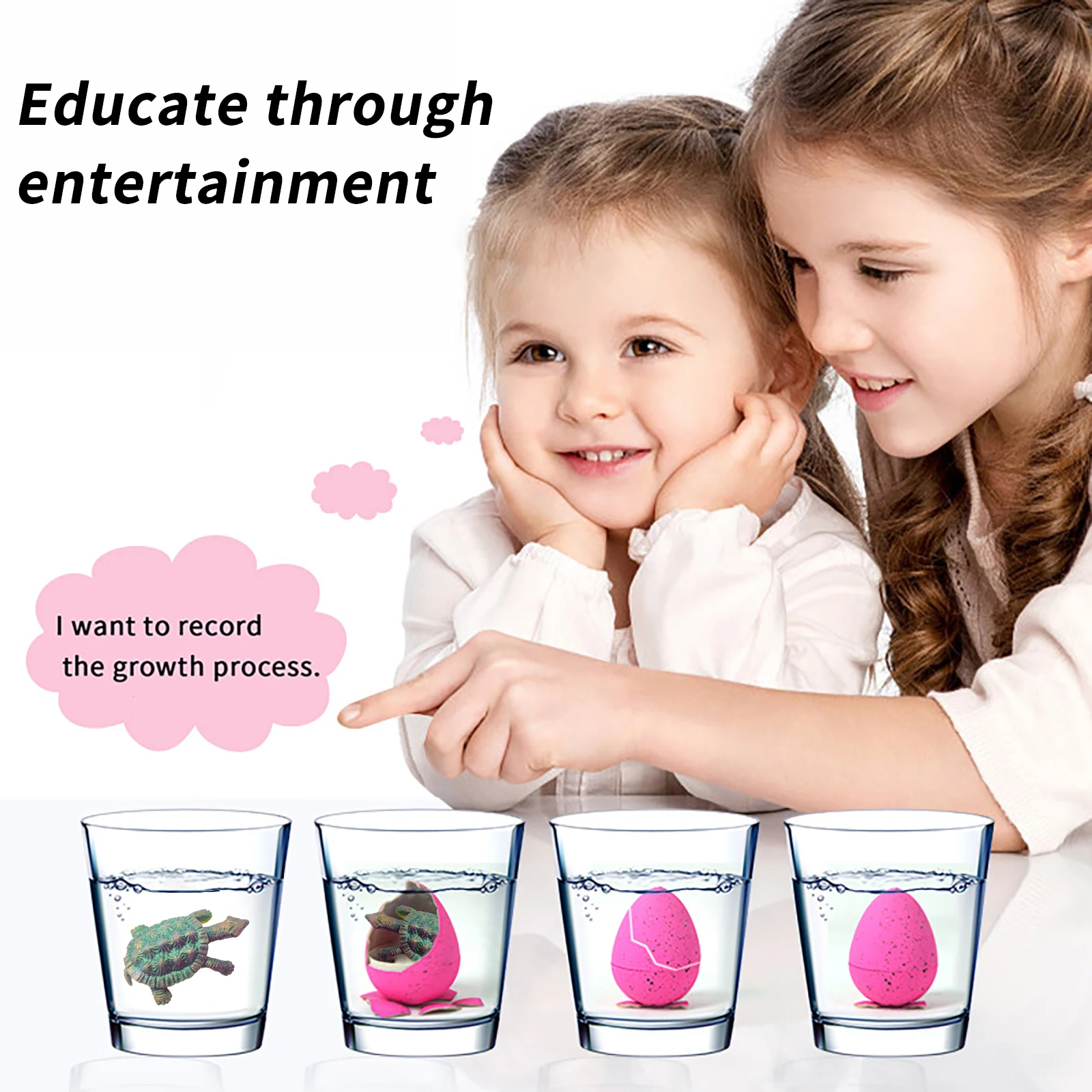 Unisex Creative EVA Sea Turtle Tortoise Hatching Egg Water-Growing Toy Educational Animal Hatching Toy for Boys and Girls