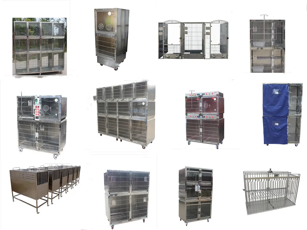 Medical Equipment 304 Stainless Steel Pet Cage animal cages veterinary combination cages for pet clinic