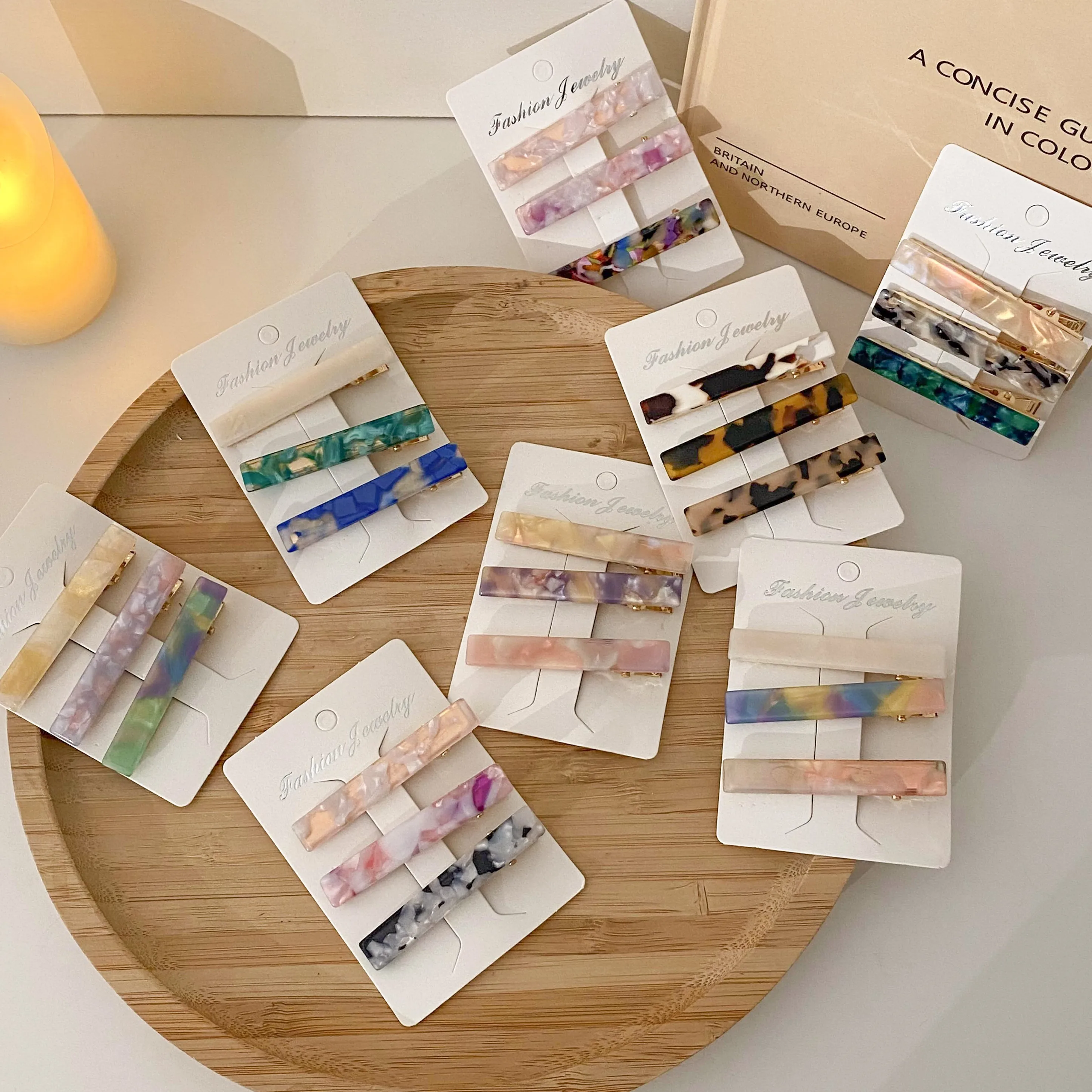 3pcs/set French Vintage Simple Fashion Hair Pin Barrette Elegant Acetate Hair Clips For Woman Girls Hair Accessories