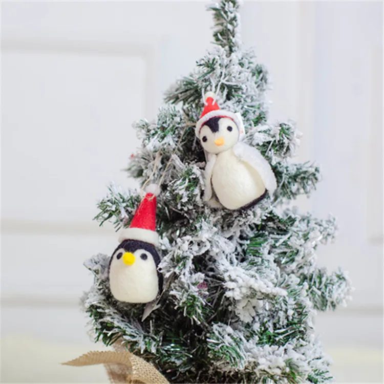 
Cute and realistic needle felting owl handmade wool felted penguin decoraments 