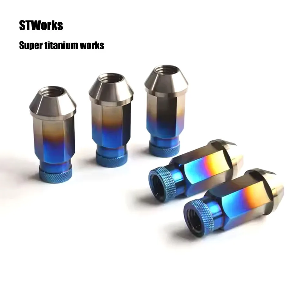 TC4 Titanium Wheel Lug Nut Custom M12 M14x1.25 Spiked Refit Auto Car Wheel Lug Nuts racing bolts