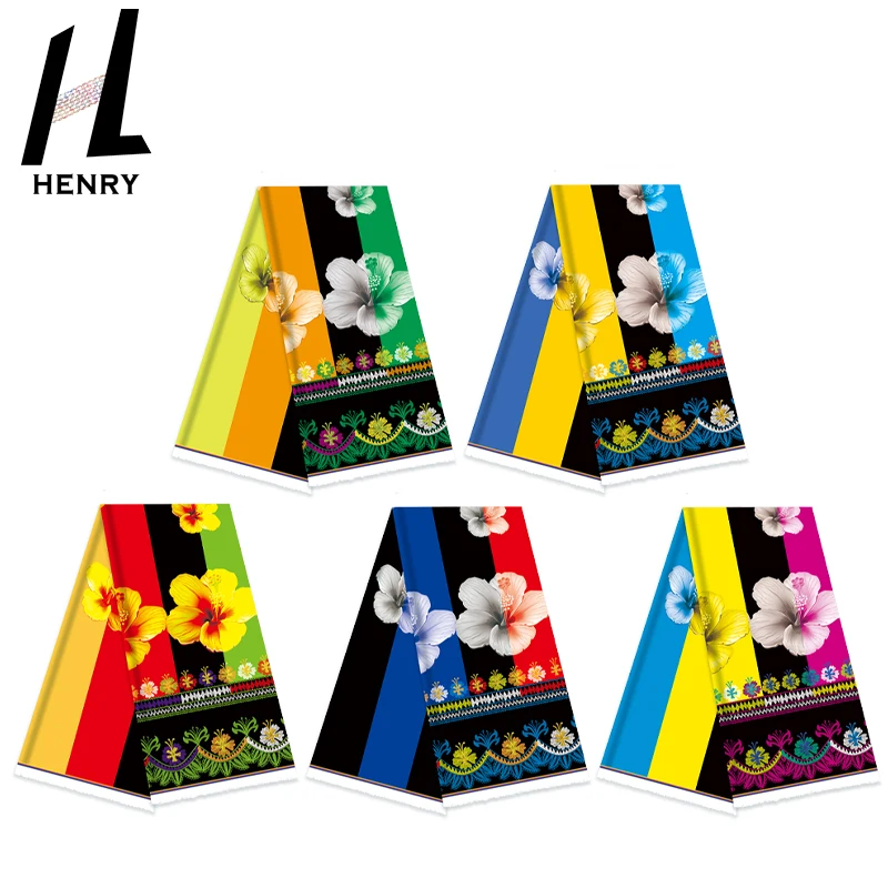 Polynesian Fabric Sarong Dresses Use Custom Pattern Digital Printing 100% Polyester Fabric