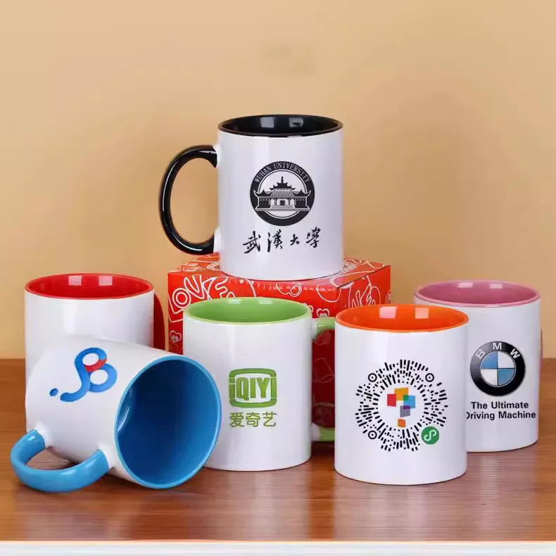 11oz Products for Sublimation Blanks Coated Inner and Handle Color Cups Mugs for Sublimation