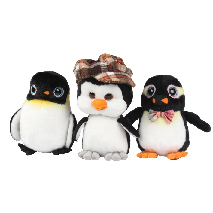 Cute Custom Soft Purple Stuffed Doll White Seal Animals Scarf Plush Penguin Animal Toy For Christmas