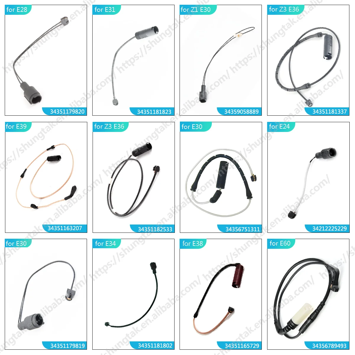 ShungTak Wholesale Brake Pad Wear Sensor brake pad sensor brake pad wear indicator sensor for BMW E39 Z8 E52 OE 34351163066