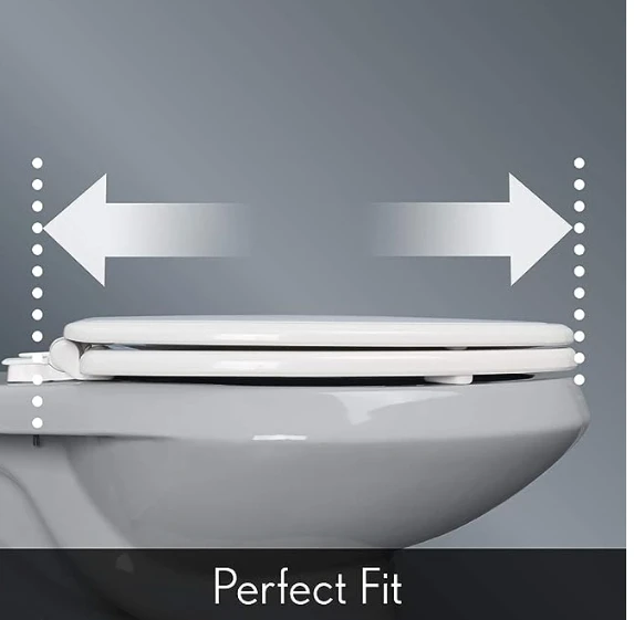 Toilet Seat will Slow Close and Never Loosen ROUND Durable Enameled Wood White
