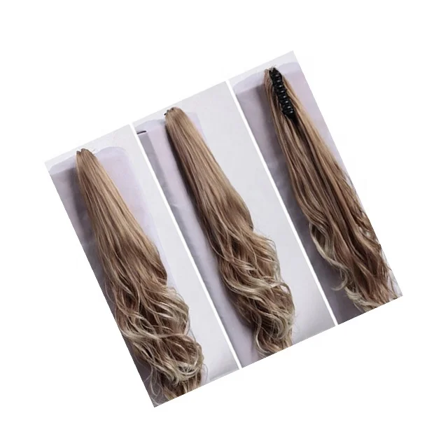 Manufacturers Wholesale Female Big Waves In Pear Wig And Pony Tail Three Plaits In Long False Ponytail Wigs