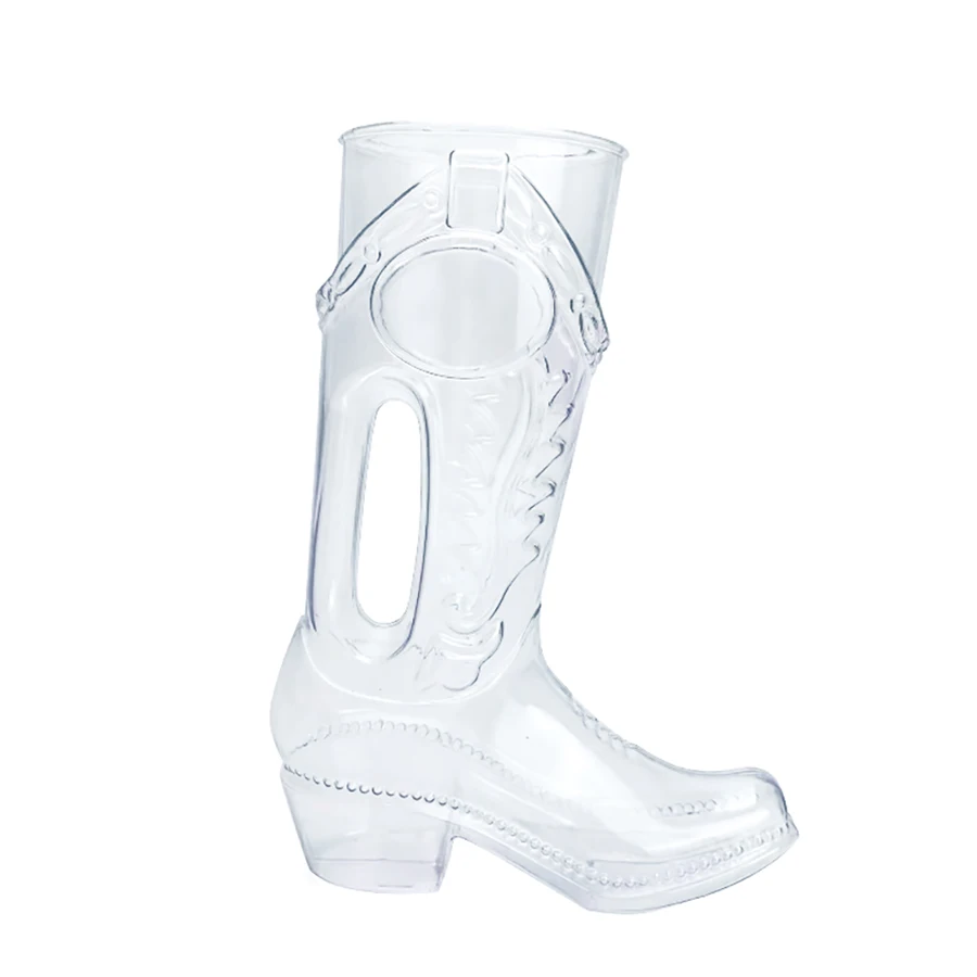 China supplier 24oz 700ml wholesale cowboy boot beverage yard glass plastic beer mug cup