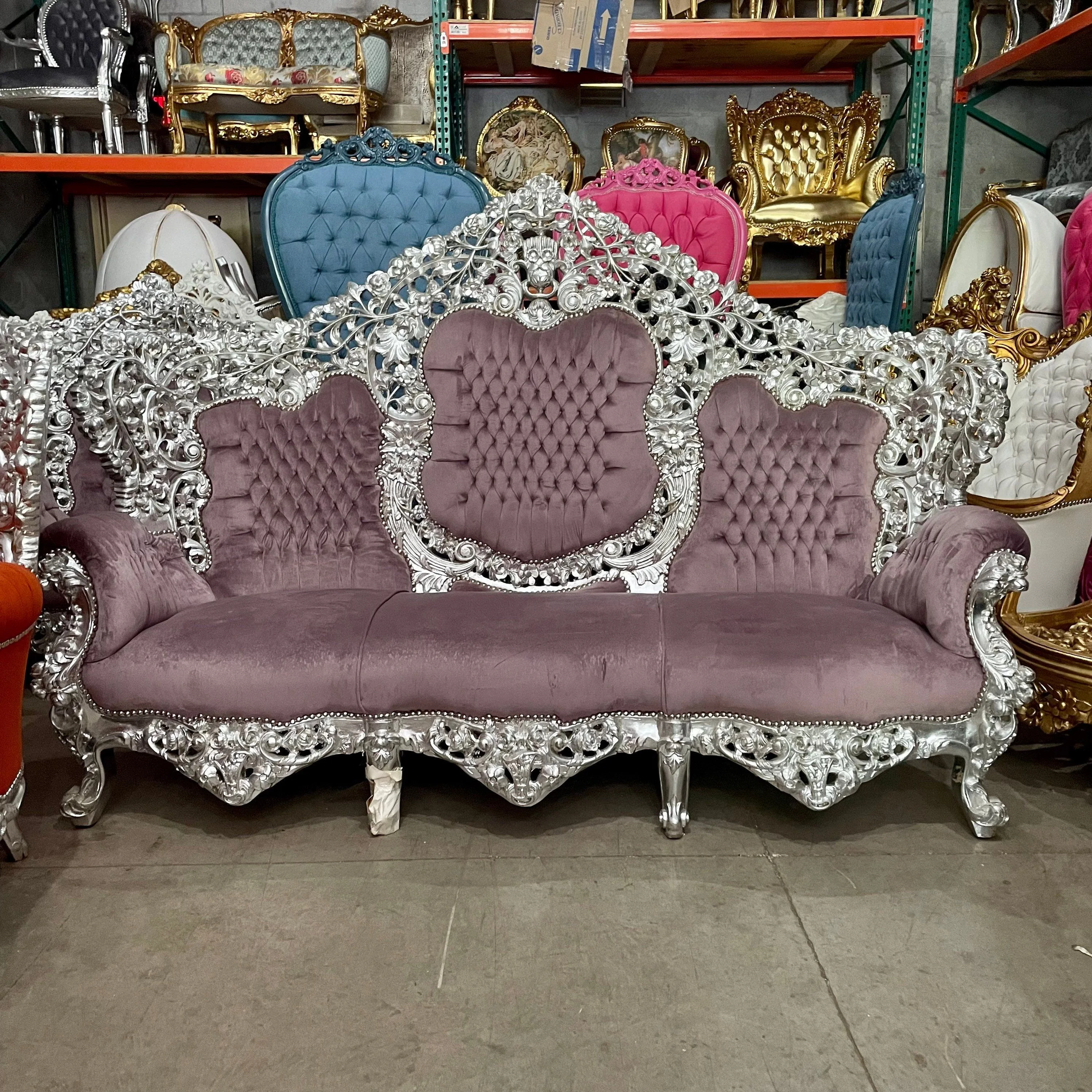 Cheap price Modern Leather King Throne Sofa Chair Two Seater Sofa for Bride and Groom for Wedding Events for Banquet Party