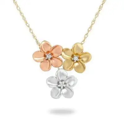 Hot Selling Nickel Free Jewelry Wholesale Alloy Hawaiian Polynesian Jewelry Custom Combination Plumeria Pendant Necklace