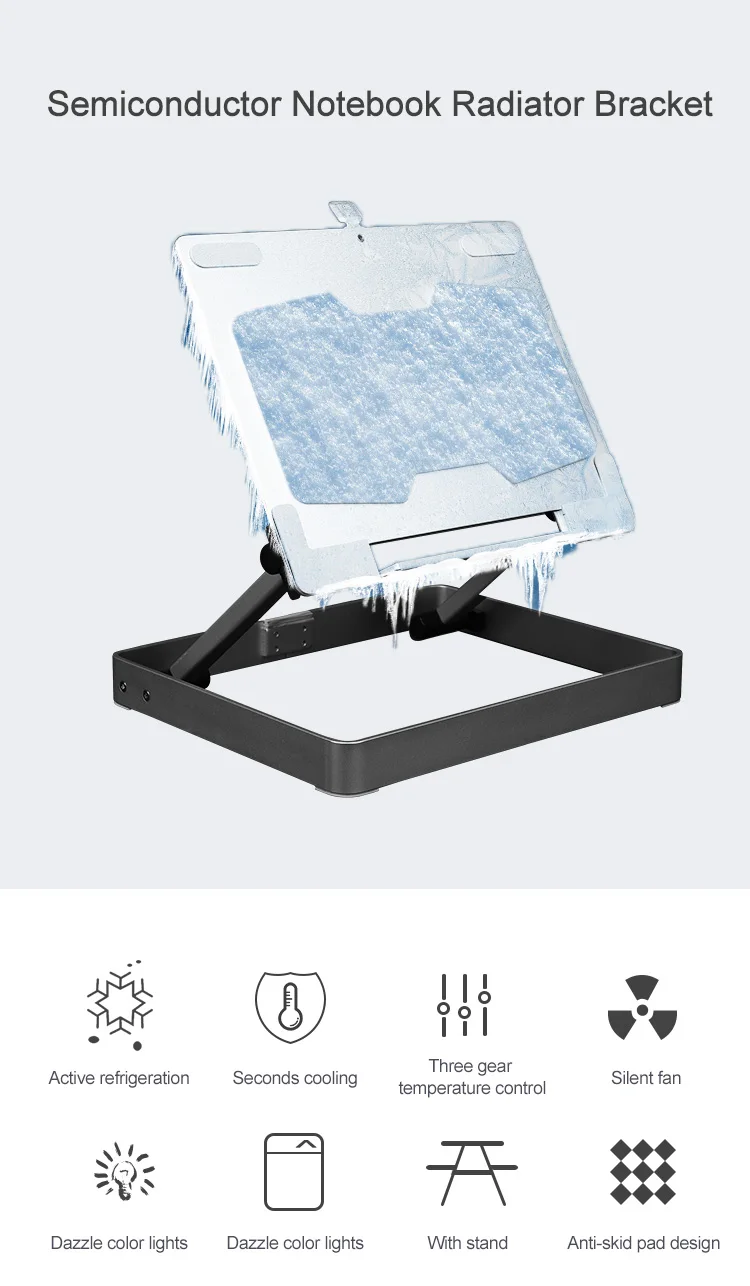 New Black Vertical Folding Laptop Stand Foldable Portable Extension Aluminum Alloy Cooling Pad