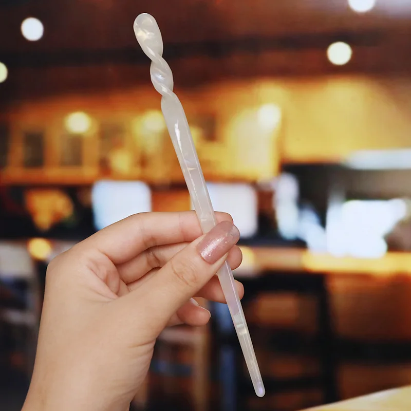 New Simple Twist Bun Acetic Acid Pattern Hair Fork With Elegant Temperament High Quality Pan Hair Chinese Wind Hair Stick