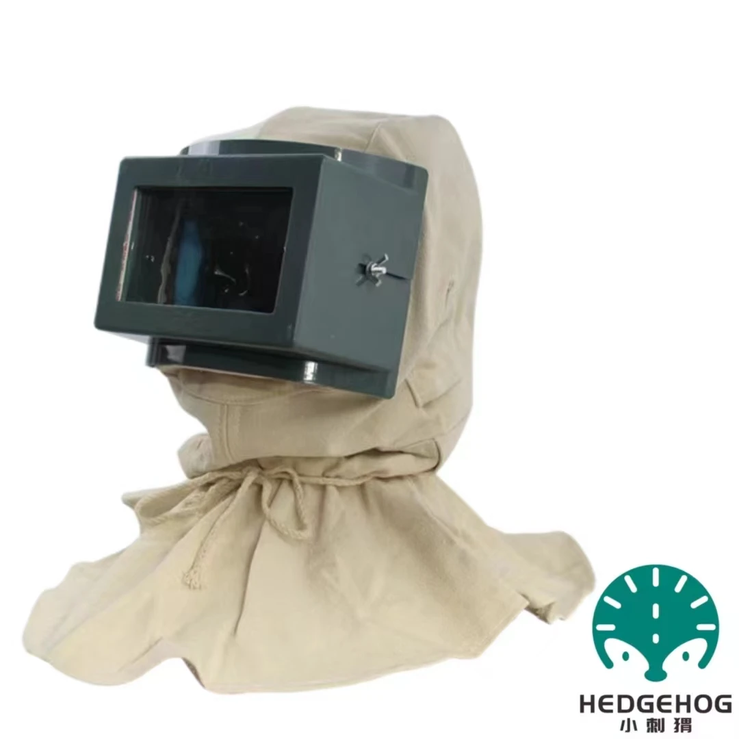 Polishing dust-proof sandblasting cap, thickening canvas spray painting large head cap, labor protection wind cap