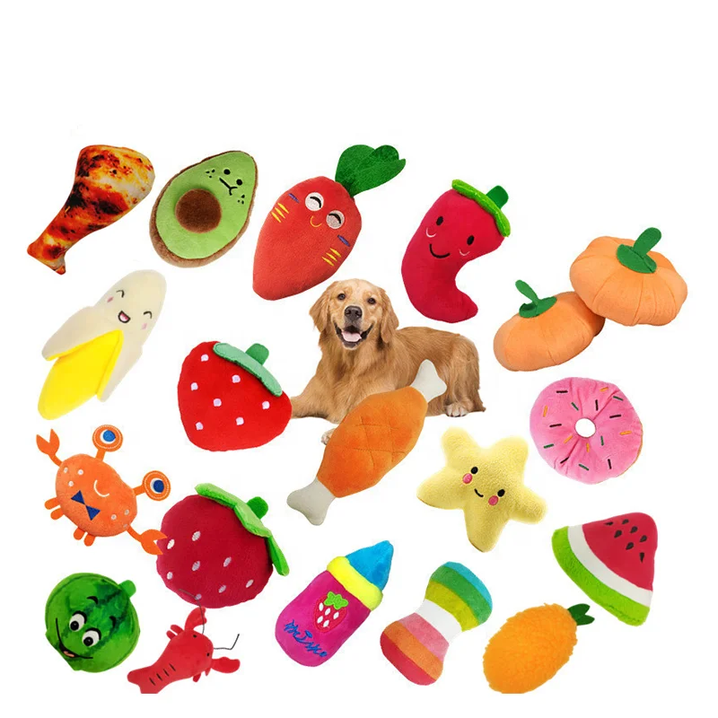 Manufacturer Wholesale Custom Stuffed Pet Squeak Toys Cute Puppy Dog Plush Toys Set Bulk Dog Squeaky Toy for Pet