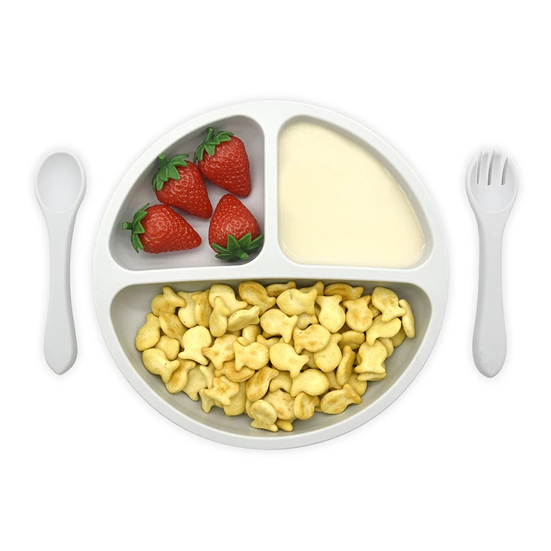 Non-Toxic Food Grade Silicone 100% Silicone Toddler Trays Dividers Suction Cups Baby Trays Non-Slip Design