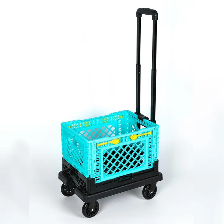 Wholesale Iron Logistics Cage Steel Hand Trucks Cart Cargo Foldable Laundry Basket Trolley Wire Mesh Cage