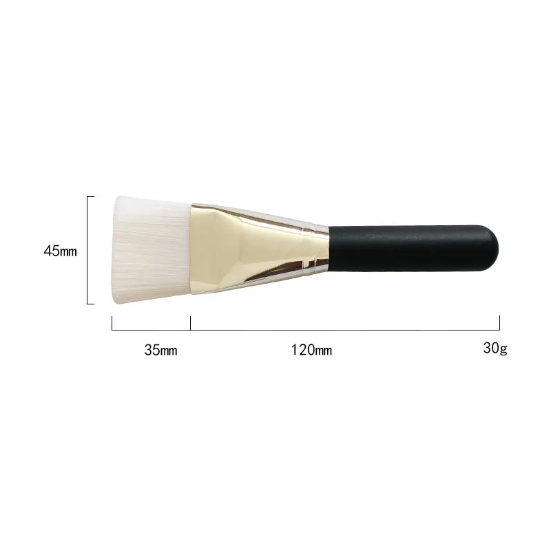 Short Face Facial Mask Brush Clay Mask Applicator Makeup Wood Handle White Hair Mini Foundation Brush