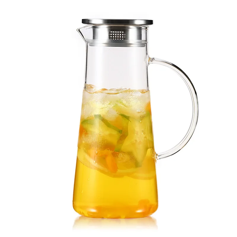 1500ml Glass Water Carafe Jug Beverage Chilled Cold Drink Home Fridge Glass Pitcher
