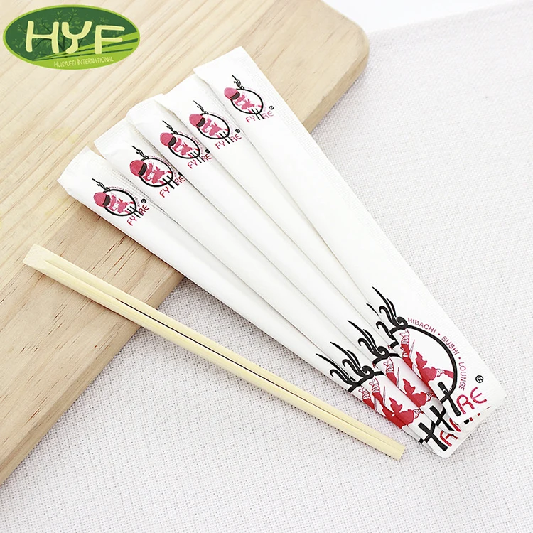 Eco-Friendly High Quality Paper Wrap Bamboo Twin Custom Print Disposable  Chopstick Manufacture  bamboo  Chopsticks