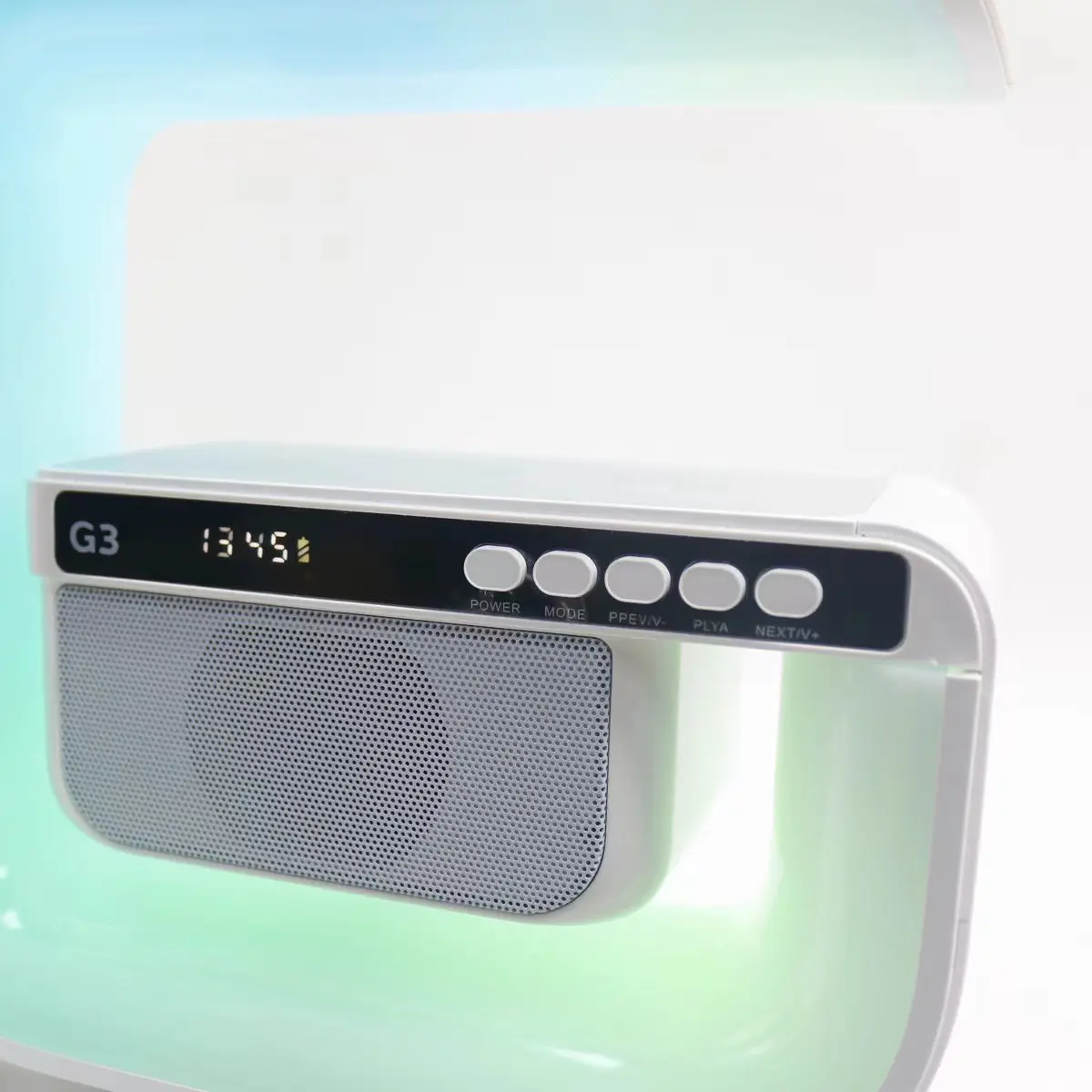 Retro Colorful G3/XM-G3 4 IN 1 Clock Blue Tooth 5W Led Wireless 15W Charging Station Lamp Light Speaker With Clock and Alarm