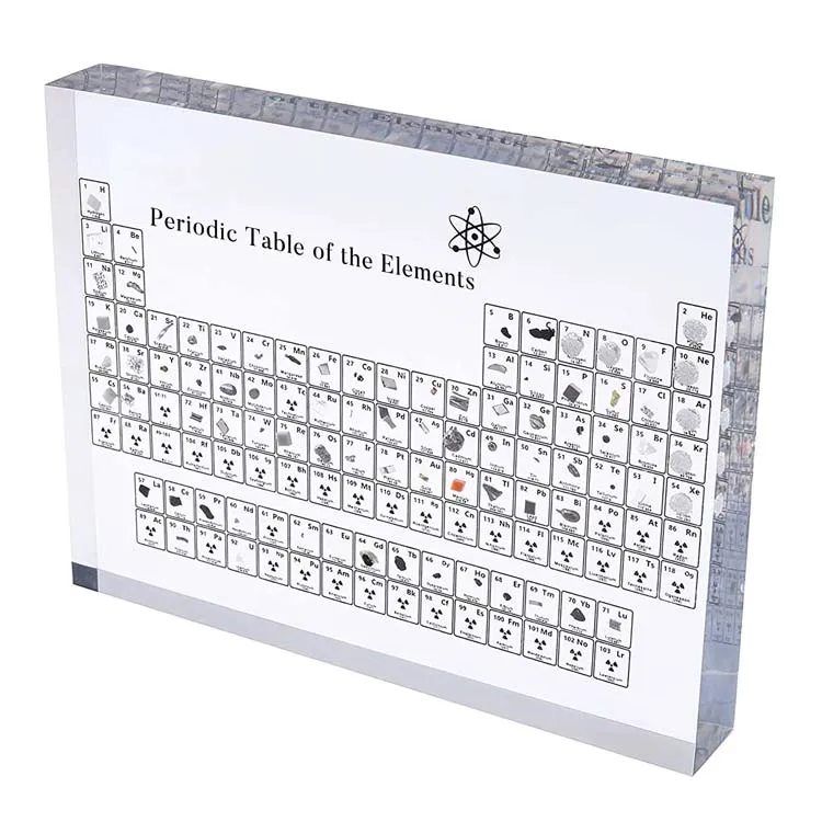 150x114x20mm Acrylic Periodic Table Student of Elements Contains Real
