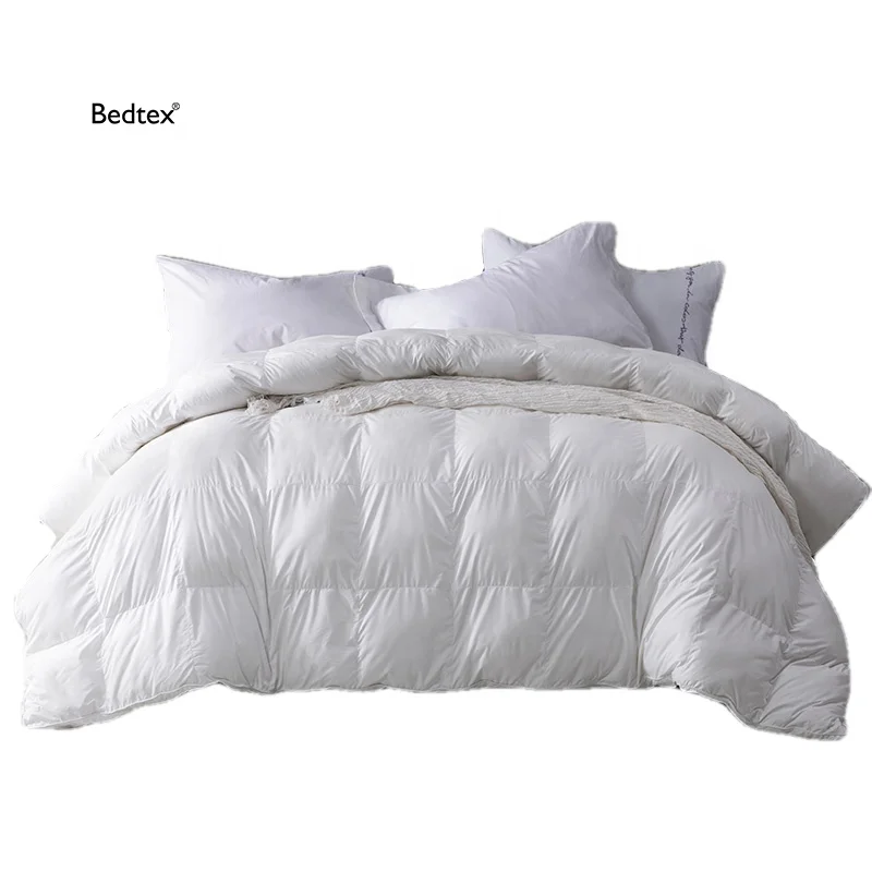 Chinese Manufacturer Embroidery Shell Comforter Hotel Washing Standard 400TC Printed Down 100 Goose Down Import Duvet