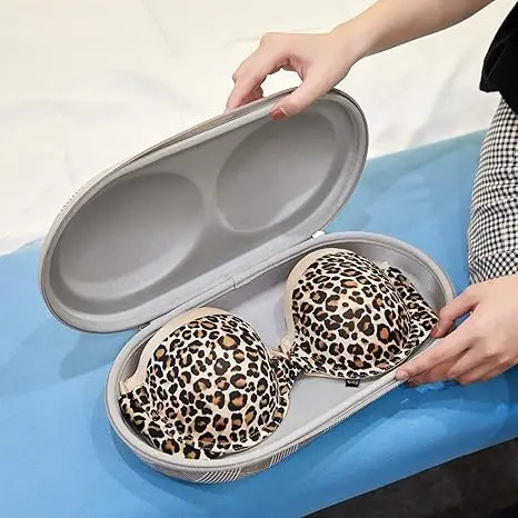 Customized breast pump storage case Underwear Zip Portable Storage Box Storage Carrying Bra Case For Ladies