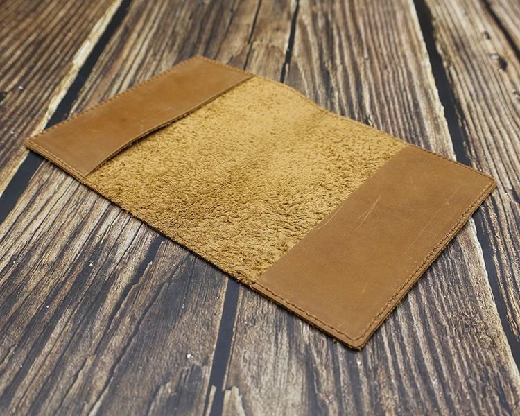 Hey Wing High Quality Light Brown Crazy Horse Genuine Leather Journal Cover with Pocket