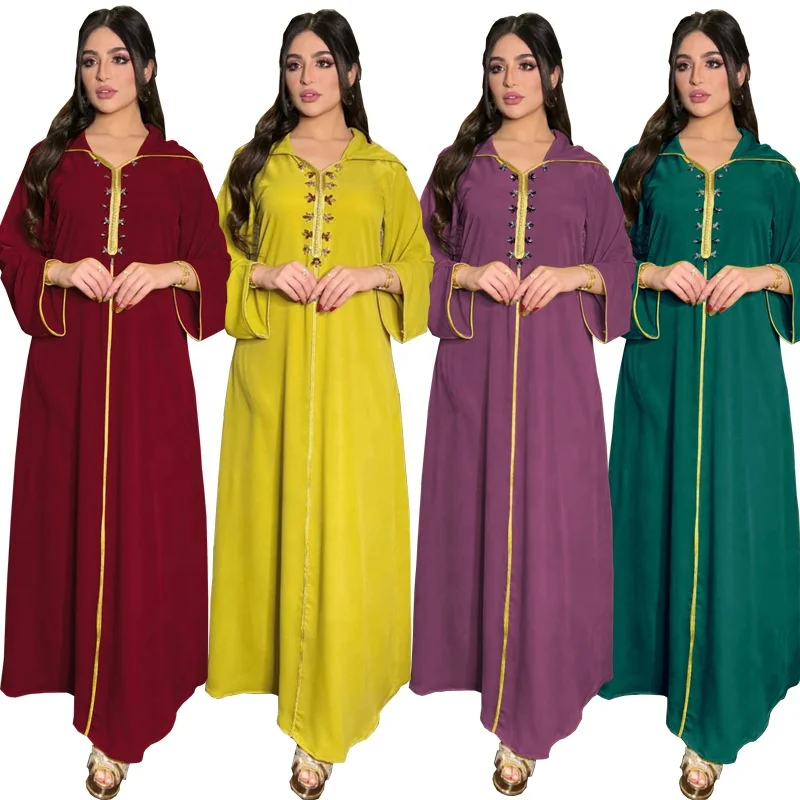  Bahrain Islamic Clothing Muslim Jalaba Ramadan Dresses Dubai Beads Jalabiya For