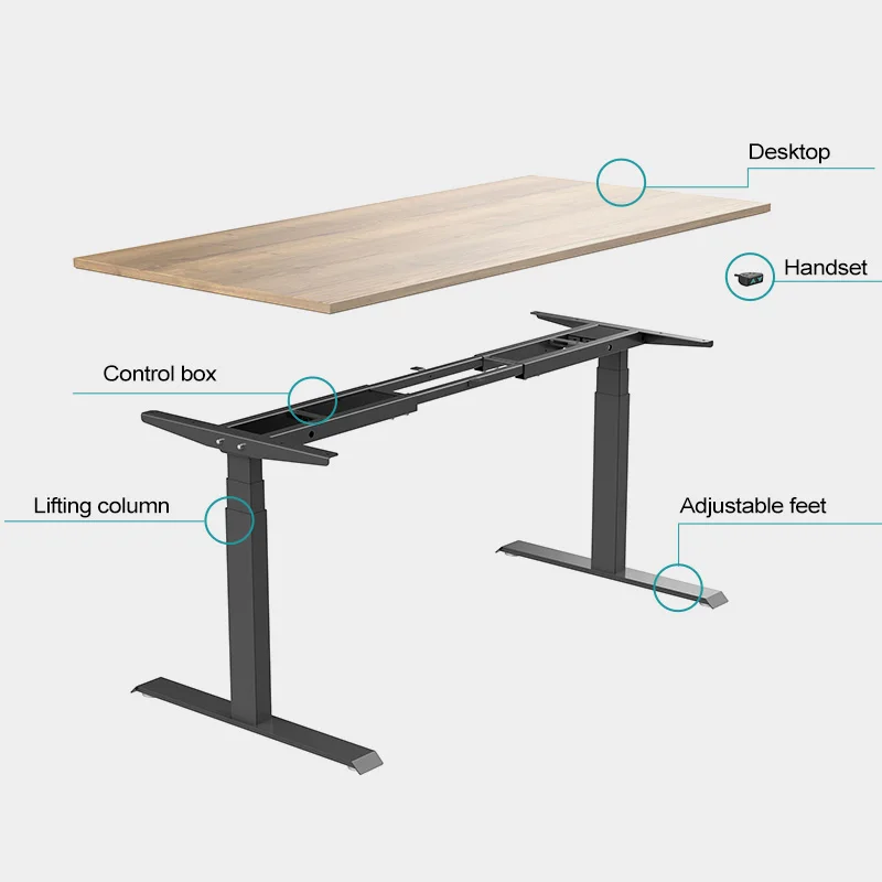 Dual Motor Electronic Ergonomic Height Adjustable Table Base 2 Legs Sit to Stand Desk Standing Desk Frame