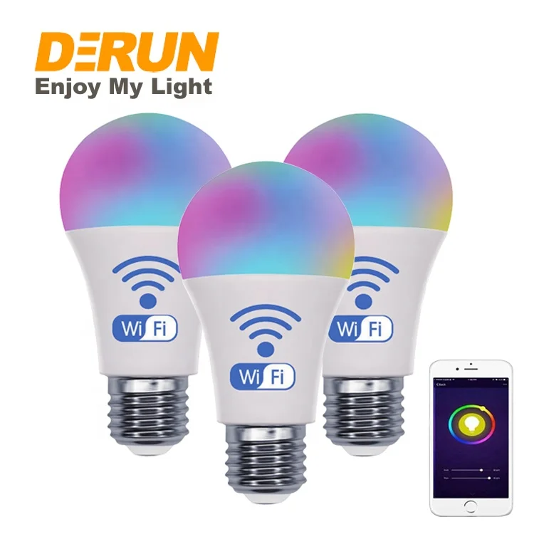 A60 9W E27/E26 LED Smart Bulb Bluetooth and WiFi Controlled Tuya Color Changeable, Multicolor, Dimmable bulb