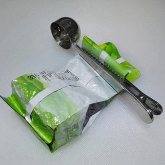 WDD542 Home Use Milk Powder Flavoring Measuring Scoop Portable Fruit Spoons Stainless Steel Coffee Sealing Clip Measuring Spoon