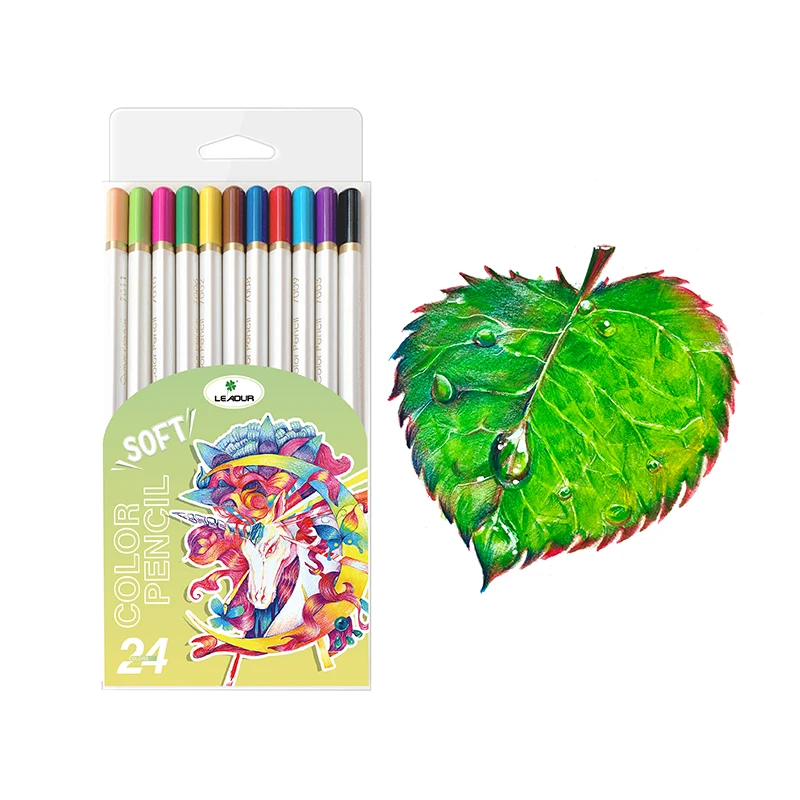 Adults Kids 24 Color Pencil Set soft colored pencils for kids Soft Core Artist Sketching Drawing Pencils