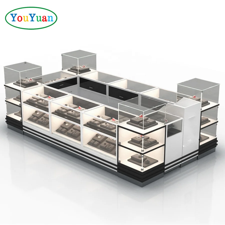 Jewelry store display case watch and accessories glass display jewellery kiosk mall kiosk design