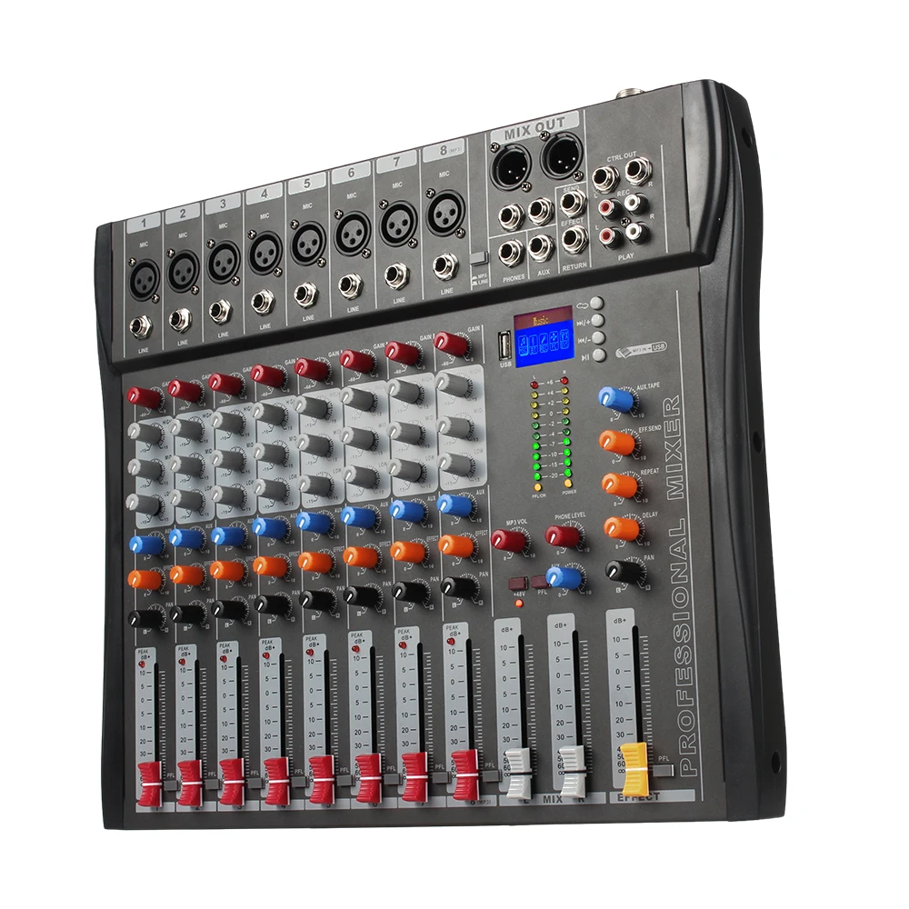 Профессиональный 8-канальный звуковой Миксер от производителя, домашний сценический миксер KTV Blueteeh, консольные миксеры USB
