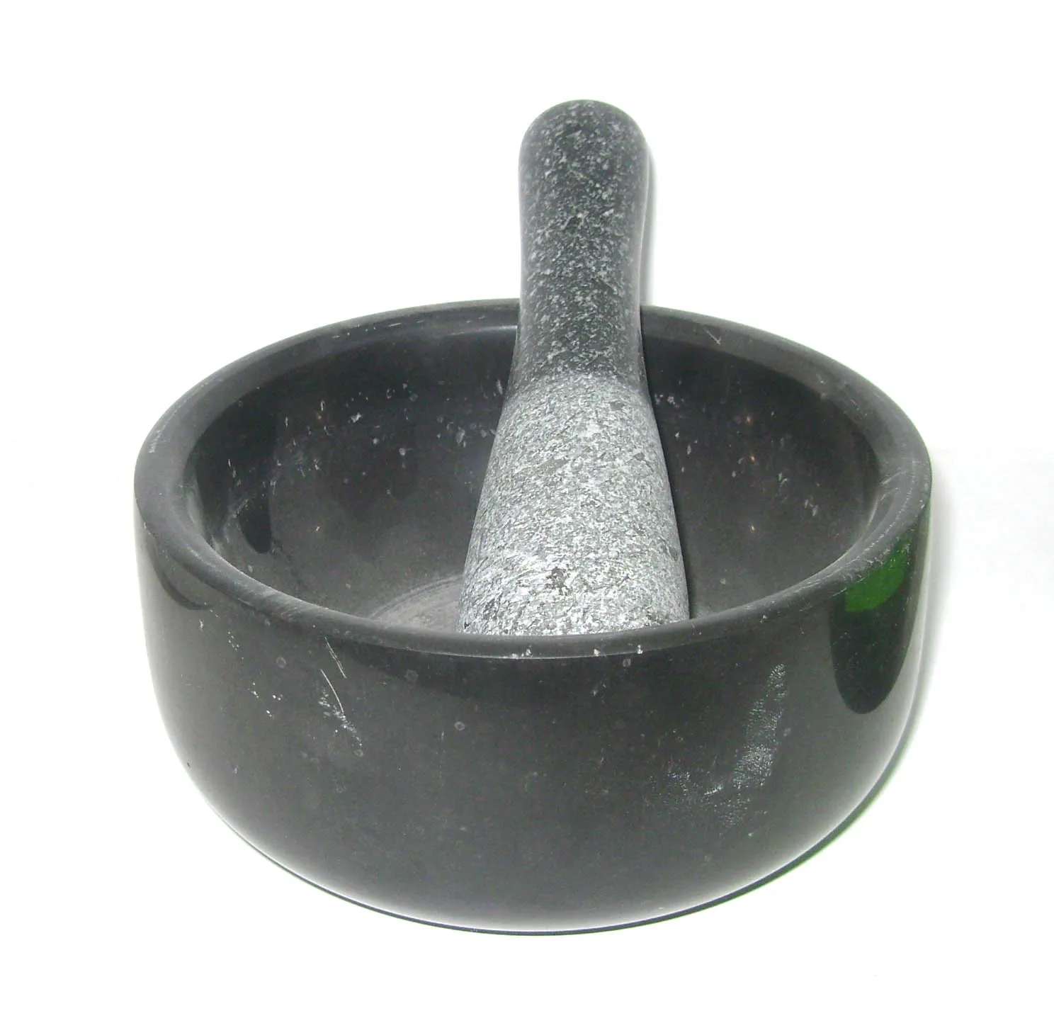 black granite stone mortar and pestle