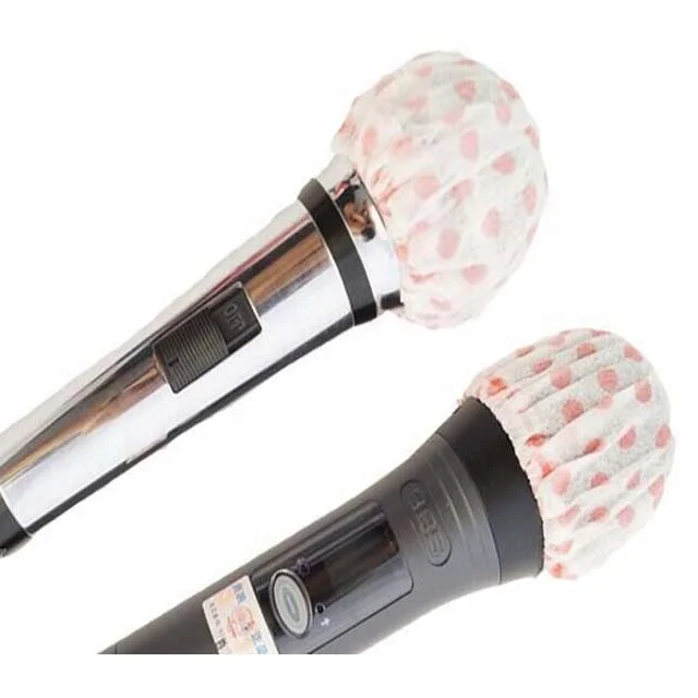 Pairs Disposable Non-woven Microphone Anti-jet Cover Karaoke Blue Mic Sleeve