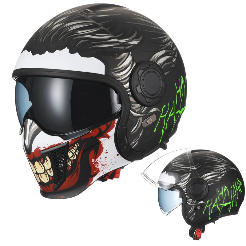 Модульные шлемы Cyril для мужчин и женщин, комбинация Черного Воина, откидной Полнолицевой скутер, электрический шлем для взрослых с открытым лицом
