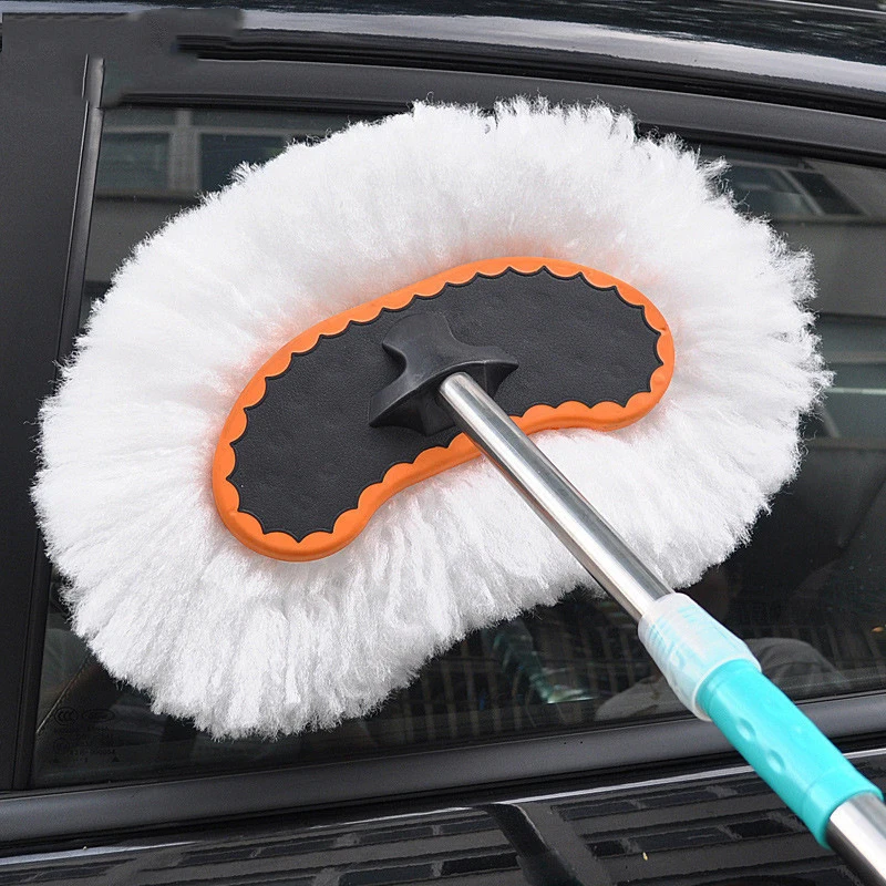 Car Cleaning Brush Telescoping Long Handle Cleaning Mop Chenille Broom Wash Brush Auto Accessories