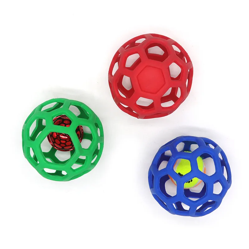 Toy hollow ball TPR plastic bite resistant elastic rubber rubber teeth-cleaning dog toy balls pet chew