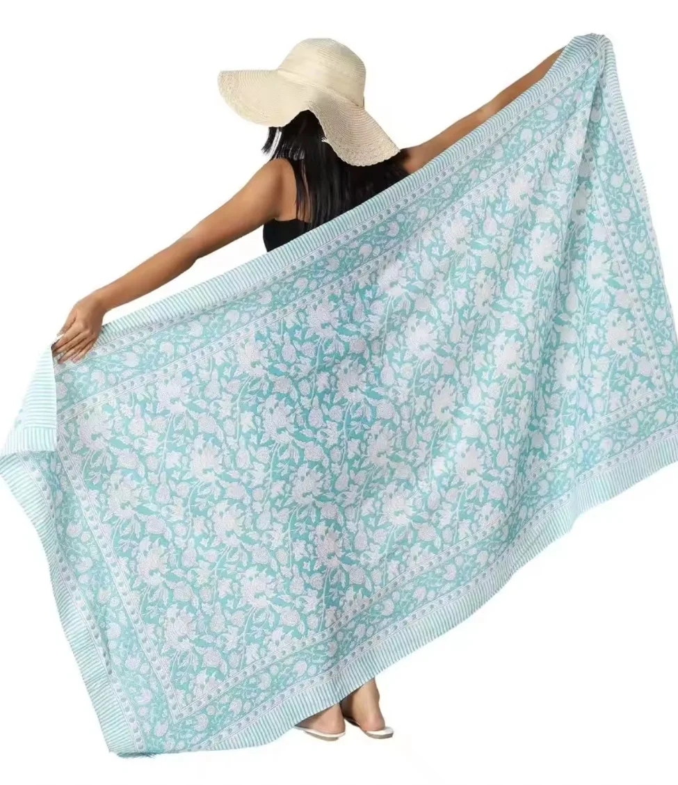 2024 USA Hawaii hot sale 100% soft Rayon Low MOQ custom designed beach sarong pareo perfect beach coverup beach towel